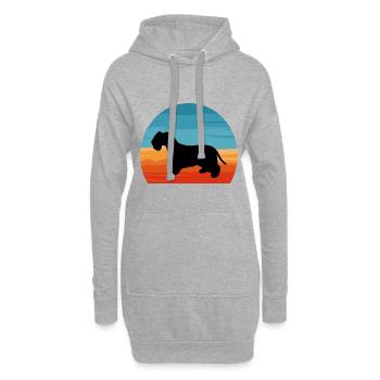 Cesky Terrier Hundeliebhaber Silhouette Vintage Sonnenuntergang - Hoodie-Kleid - Grau meliert - Vorne
