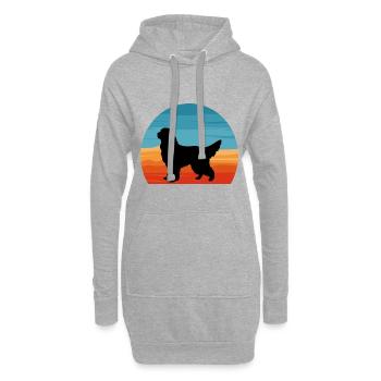Gordon Setter Hundeliebhaber Silhouette Vintage Sonnenuntergang - Hoodie-Kleid - Grau meliert - Vorne
