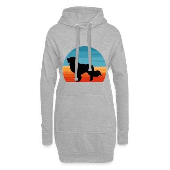 Kooikerhondje Dog Lover Silhouette Vintage Sunset - Sweat-shirt à capuche long Femme - gris chiné - Devant