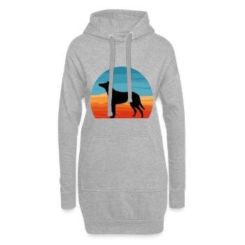 Collie Smooth Dog Lover Silhouette Vintage Sonnenuntergang - Hoodie-Kleid - Grau meliert - Vorne