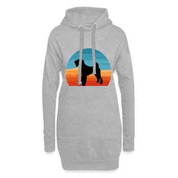 Lakeland Terrier Dog Lover Silhouette Retro Sunset - Sweat-shirt à capuche long Femme - gris chiné - Devant