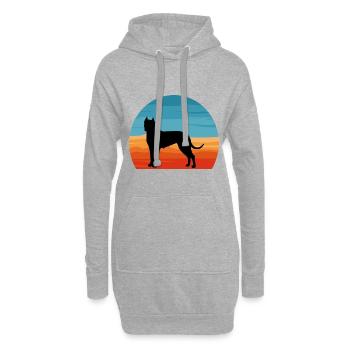 Cordoba Fighting Dog Lover Silhouette Retro Sunset - Sweat-shirt à capuche long Femme - gris chiné - Devant