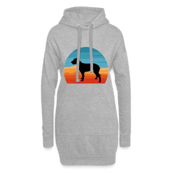 Irish Wolfhound Dog Love Silhouette Vintage Sunset - Sweat-shirt à capuche long Femme - gris chiné - Devant