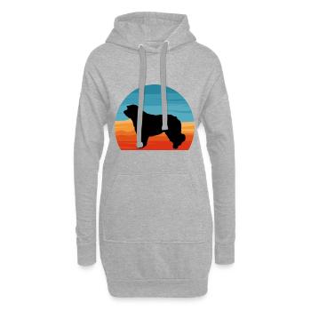Katalanische Schäferhund Hund Liebhaber Silhouette Retro Sonnenuntergang - Hoodie-Kleid - Grau meliert - Vorne