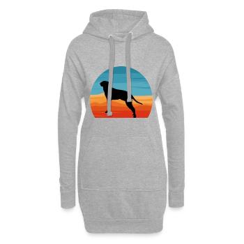 Braque Saint Germain Hund Silhouette Retro Sonnenuntergang - Hoodie-Kleid - Grau meliert - Vorne