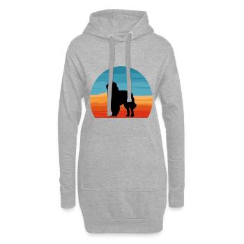 Karpaten Schäferhund Silhouette Retro Sonnenuntergang - Hoodie-Kleid - Grau meliert - Vorne