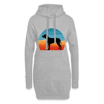 Braque du Bourbonnais Hund Silhouette Retro Sonnenuntergang - Hoodie-Kleid - Grau meliert - Vorne