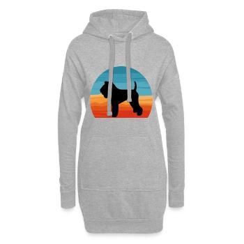 Kerry Blue Terrier Hund Silhouette Retro Sonnenuntergang - Hoodie-Kleid - Grau meliert - Vorne