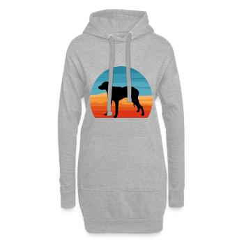 Grand Anglo Francais Blanc Et Orange Dog Lover - Sweat-shirt à capuche long Femme - gris chiné - Devant