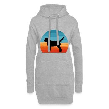 Griffon Fauve De Bretagne Hundesilhouette Retro - Hoodie-Kleid - Grau meliert - Vorne