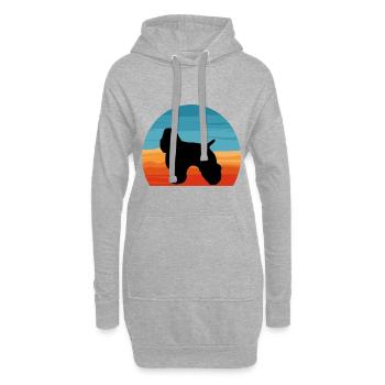 American Cocker Spaniel Dog Silhouette Retro Sun - Sweat-shirt à capuche long Femme - gris chiné - Devant