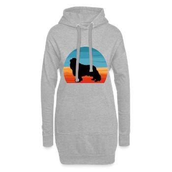 Cavalier King Charles Spaniel Dog Silhouette - Sweat-shirt à capuche long Femme - gris chiné - Devant