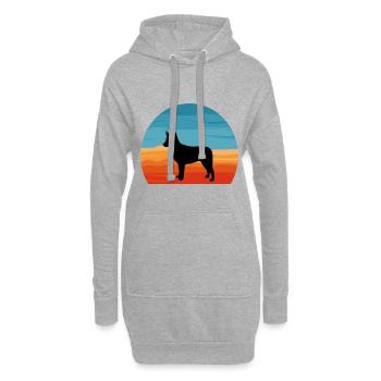Australian Stumpy Tail Cattle Dog Silhouette - Hoodie-Kleid - Grau meliert - Vorne