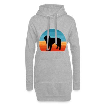 Bosnischer grobhaariger Hund Hund Silhouette Retro - Hoodie-Kleid - Grau meliert - Vorne