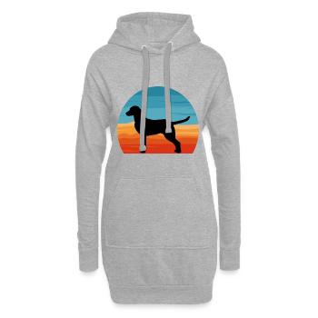 Chesapeake Bay Retriever Hund Silhouette Retro Sonne - Hoodie-Kleid - Grau meliert - Vorne