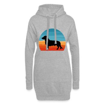 Westfälische Dachsbracke Hundesilhouette Retro Sonne - Hoodie-Kleid - Grau meliert - Vorne