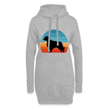 Welsh Springer Spaniel Dog Silhouette Retro Sunset - Sweat-shirt à capuche long Femme - gris chiné - Devant