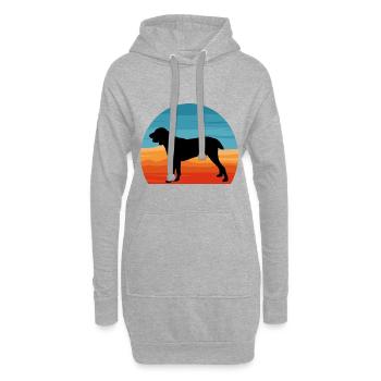 Zentralasiatischer Schäferhund Silhouette Retro Sonnenuntergang - Hoodie-Kleid - Grau meliert - Vorne