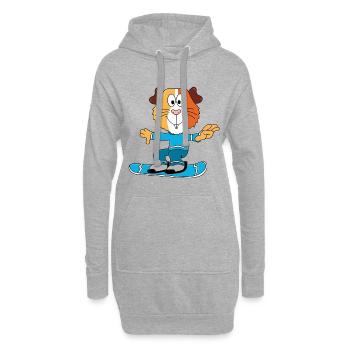 MEERSCHWEINCHEN - SNOWBOARD - SPORT - TIER - KIND - Hoodie-Kleid - Grau meliert - Vorne