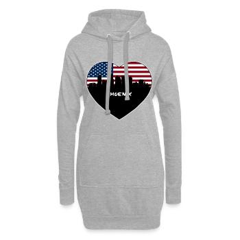 Phoenix Arizona USA Flag Skyline Souvenir de voyage - Sweat-shirt à capuche long Femme - gris chiné - Devant