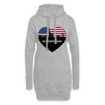 Albuquerque New Mexico USA Flagge Skyline Travel Sou - Hoodie-Kleid - Grau meliert - Vorne