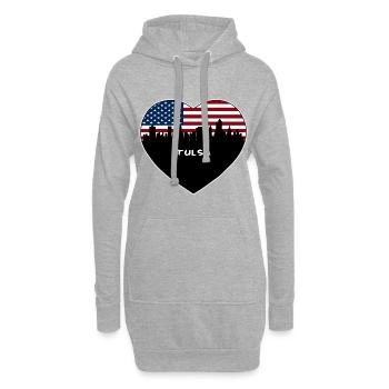 Tulsa Oklahoma USA Flagge Skyline Reise Souvenir - Hoodie-Kleid - Grau meliert - Vorne