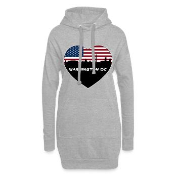 Washington Dc Washington États-Unis Flag Skyline Voyage S - Sweat-shirt à capuche long Femme - gris chiné - Devant