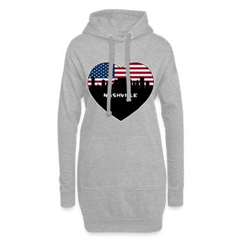 Nashville Tennessee USA Flagge Skyline Reisen Souven - Hoodie-Kleid - Grau meliert - Vorne