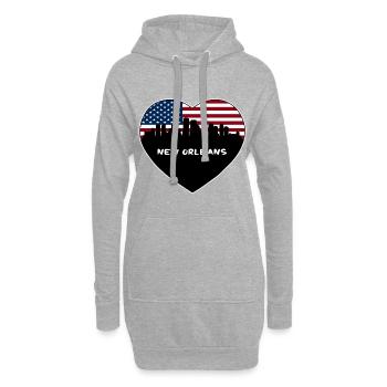 New Orleans Louisiana USA Flagge Skyline Reisen Souv - Hoodie-Kleid - Grau meliert - Vorne