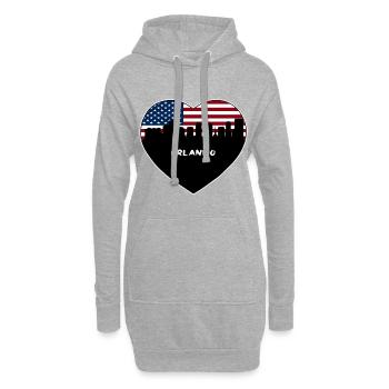 Orlando Florida USA Flagge Skyline Reise Souvenir - Hoodie-Kleid - Grau meliert - Vorne