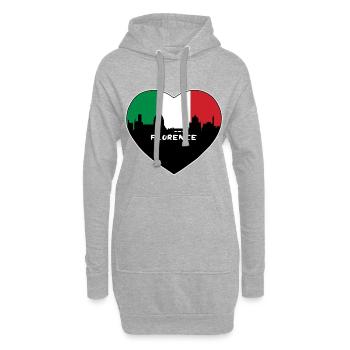Florenz Italien Flagge Skyline Reise Souvenir - Hoodie-Kleid - Grau meliert - Vorne