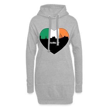 Dublin Irlande Flag Skyline Souvenir de voyage - Sweat-shirt à capuche long Femme - gris chiné - Devant