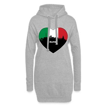 Rom Italien Flagge Skyline Reise Souvenir - Hoodie-Kleid - Grau meliert - Vorne