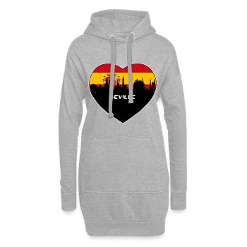 Séville Espagne Flag Skyline Souvenir de voyage - Sweat-shirt à capuche long Femme - gris chiné - Devant