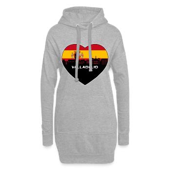 Valladolid Espagne Flag Skyline Souvenir de voyage - Sweat-shirt à capuche long Femme - gris chiné - Devant