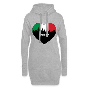 Brescia Italie Flag Skyline Souvenir de voyage - Sweat-shirt à capuche long Femme - gris chiné - Devant