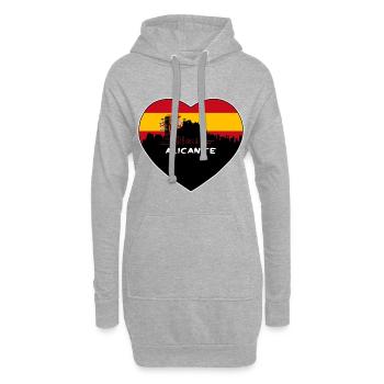 Alicante Espagne Flag Skyline Souvenir de voyage - Sweat-shirt à capuche long Femme - gris chiné - Devant