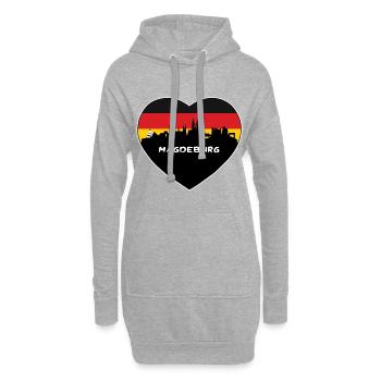 Magdeburg Deutschland Flagge Skyline Reise Souvenir - Hoodie-Kleid - Grau meliert - Vorne