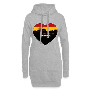 Cordoba Espagne Flag Skyline Souvenir de voyage - Sweat-shirt à capuche long Femme - gris chiné - Devant