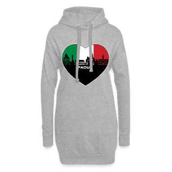 Padua Italien Flagge Skyline Reise Souvenir - Hoodie-Kleid - Grau meliert - Vorne