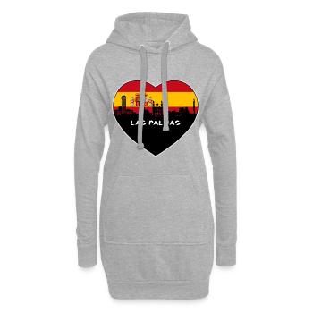 Las Palmas Espagne Flag Skyline Souvenir de voyage - Sweat-shirt à capuche long Femme - gris chiné - Devant