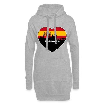 Saragossa Spanien Flagge Skyline Reise Souvenir - Hoodie-Kleid - Grau meliert - Vorne