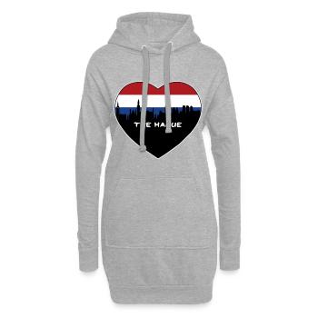 La Haye Drapeau des Pays-Bas Skyline Souvenir de voyage - Sweat-shirt à capuche long Femme - gris chiné - Devant