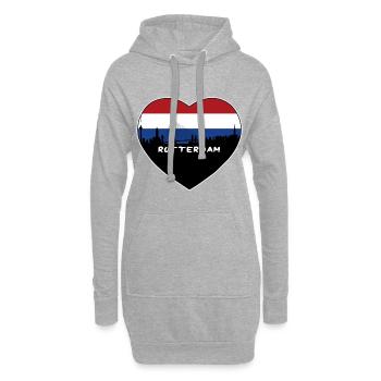 Rotterdam Pays-Bas Flag Skyline Souvenir de voyage - Sweat-shirt à capuche long Femme - gris chiné - Devant