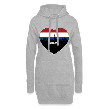 Breda Niederlande Flagge Skyline Reise Souvenir - Hoodie-Kleid - Grau meliert - Vorne