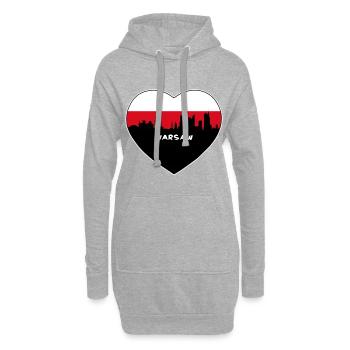 Warschau Polen Flagge Skyline Reise Souvenir - Hoodie-Kleid - Grau meliert - Vorne