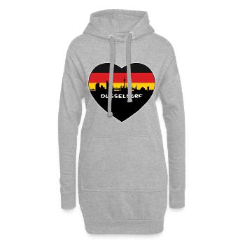 Düsseldorf Deutschland Flagge Skyline Reise Souvenir - Hoodie-Kleid - Grau meliert - Vorne
