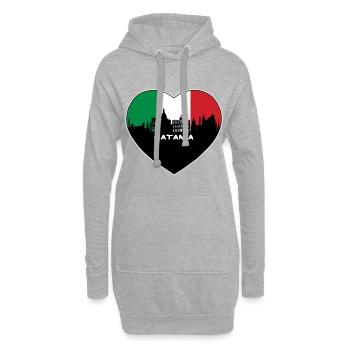 Catane Italie Flag Skyline Souvenir de voyage - Sweat-shirt à capuche long Femme - gris chiné - Devant