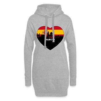 Murcia Spanien Flagge Skyline Reise Souvenir - Hoodie-Kleid - Grau meliert - Vorne