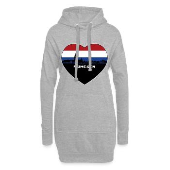 Nimègue Pays-Bas Flag Skyline Souvenir de voyage - Sweat-shirt à capuche long Femme - gris chiné - Devant